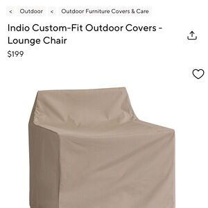Pottery Barn Premium Custom-Fit Outdoor Furniture Cover in tan